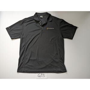 Nike Golf Polo Shirt Size Large Dri-Fit Horseshoe Tournament 2014 Black -0223G73